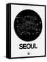 Seoul Black Subway Map-NaxArt-Framed Stretched Canvas