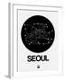 Seoul Black Subway Map-NaxArt-Framed Art Print