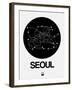 Seoul Black Subway Map-NaxArt-Framed Art Print