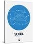 Seoul Blue Subway Map-NaxArt-Stretched Canvas