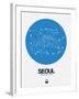 Seoul Blue Subway Map-NaxArt-Framed Art Print