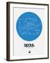 Seoul Blue Subway Map-NaxArt-Framed Art Print