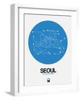 Seoul Blue Subway Map-NaxArt-Framed Art Print