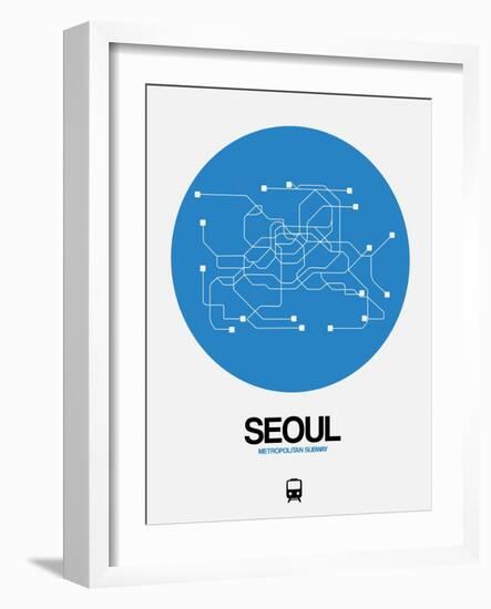 Seoul Blue Subway Map-NaxArt-Framed Art Print