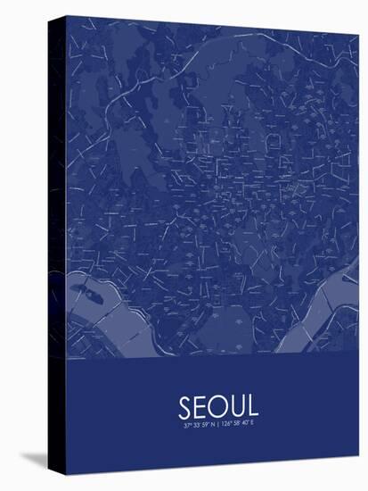 Seoul, Korea, Republic of Blue Map-null-Stretched Canvas