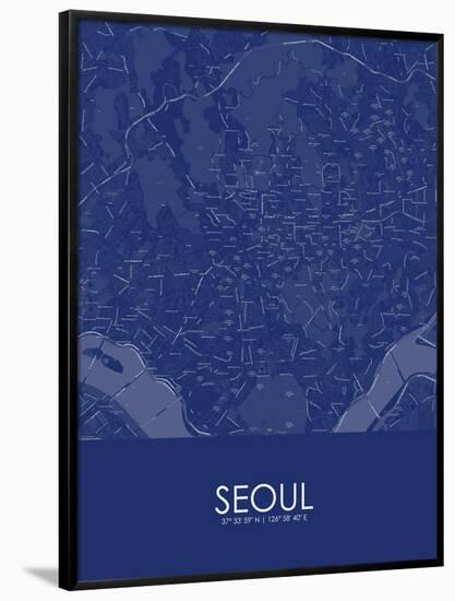 Seoul, Korea, Republic of Blue Map-null-Framed Poster