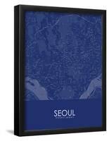 Seoul, Korea, Republic of Blue Map-null-Framed Poster