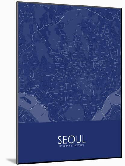 Seoul, Korea, Republic of Blue Map-null-Mounted Poster