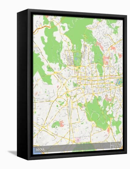 Seoul, Korea, Republic of Map-null-Framed Stretched Canvas