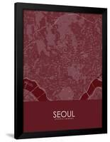 Seoul, Korea, Republic of Red Map-null-Framed Poster