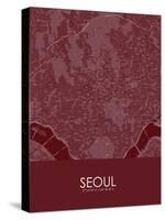 Seoul, Korea, Republic of Red Map-null-Stretched Canvas