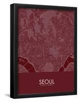 Seoul, Korea, Republic of Red Map-null-Framed Poster