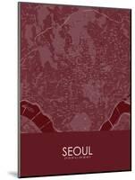 Seoul, Korea, Republic of Red Map-null-Mounted Poster