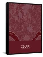 Seoul, Korea, Republic of Red Map-null-Framed Stretched Canvas