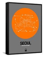 Seoul Orange Subway Map-NaxArt-Framed Stretched Canvas