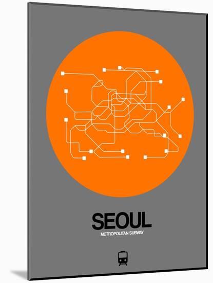 Seoul Orange Subway Map-NaxArt-Mounted Art Print