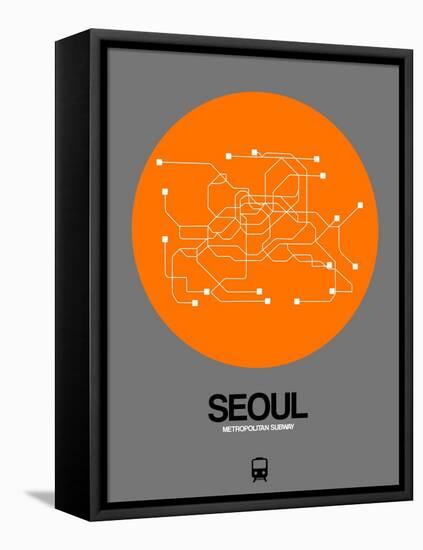 Seoul Orange Subway Map-NaxArt-Framed Stretched Canvas
