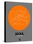 Seoul Orange Subway Map-NaxArt-Stretched Canvas