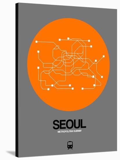 Seoul Orange Subway Map-NaxArt-Stretched Canvas