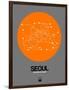 Seoul Orange Subway Map-NaxArt-Framed Art Print