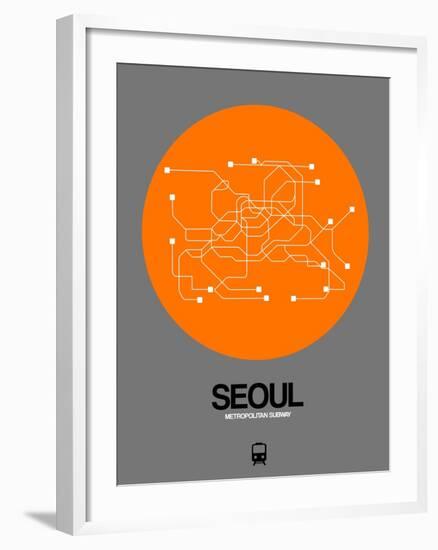 Seoul Orange Subway Map-NaxArt-Framed Art Print