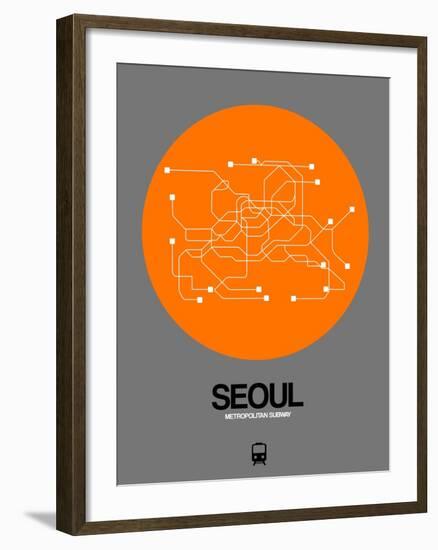 Seoul Orange Subway Map-NaxArt-Framed Art Print