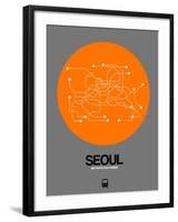 Seoul Orange Subway Map-NaxArt-Framed Art Print