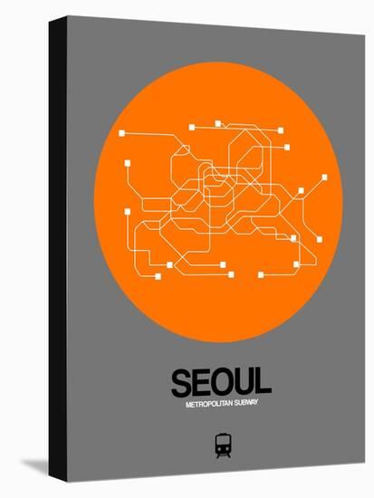 Seoul Orange Subway Map-NaxArt-Stretched Canvas