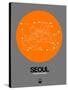 Seoul Orange Subway Map-NaxArt-Stretched Canvas