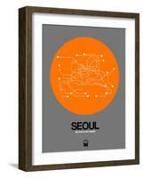 Seoul Orange Subway Map-NaxArt-Framed Art Print