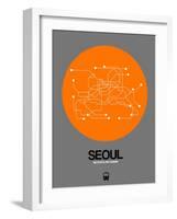 Seoul Orange Subway Map-NaxArt-Framed Art Print