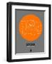 Seoul Orange Subway Map-NaxArt-Framed Art Print