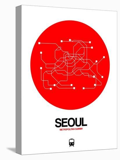 Seoul Red Subway Map-NaxArt-Stretched Canvas