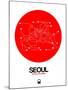 Seoul Red Subway Map-NaxArt-Mounted Art Print