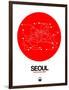 Seoul Red Subway Map-NaxArt-Framed Art Print