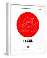 Seoul Red Subway Map-NaxArt-Framed Art Print