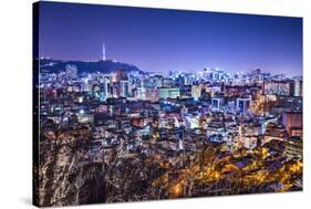 Seoul, South Korea Skyline with Namsan Mountain and Seoul Tower.-SeanPavonePhoto-Stretched Canvas