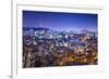 Seoul, South Korea Skyline with Namsan Mountain and Seoul Tower.-SeanPavonePhoto-Framed Photographic Print