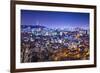 Seoul, South Korea Skyline with Namsan Mountain and Seoul Tower.-SeanPavonePhoto-Framed Photographic Print