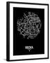 Seoul Street Map Black-NaxArt-Framed Art Print