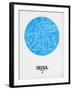 Seoul Street Map Blue-NaxArt-Framed Art Print
