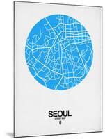 Seoul Street Map Blue-NaxArt-Mounted Art Print