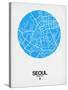 Seoul Street Map Blue-NaxArt-Stretched Canvas