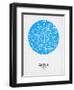 Seoul Street Map Blue-NaxArt-Framed Art Print