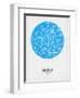 Seoul Street Map Blue-NaxArt-Framed Art Print