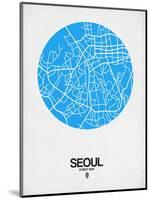 Seoul Street Map Blue-NaxArt-Mounted Art Print