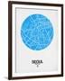 Seoul Street Map Blue-NaxArt-Framed Art Print