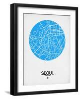 Seoul Street Map Blue-NaxArt-Framed Art Print