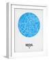 Seoul Street Map Blue-NaxArt-Framed Art Print