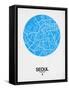Seoul Street Map Blue-NaxArt-Framed Stretched Canvas